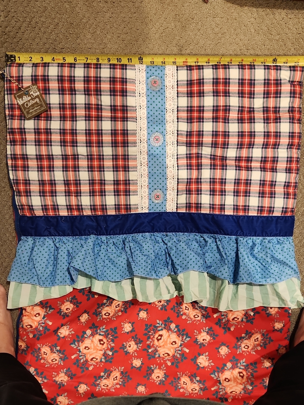 NEW Matilda Jane Red Floral Sleeping Bag with Blue & Mint Ruffles - Picture 5 of 9